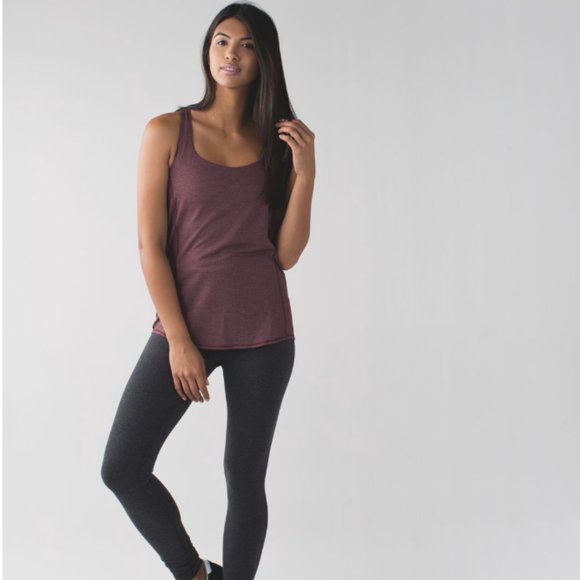 Lululemon Wild Tank Heathered Bordeaux Drama/Bon Bon Wee Stripe Bordeaux Drama 6 - Picture 2 of 16